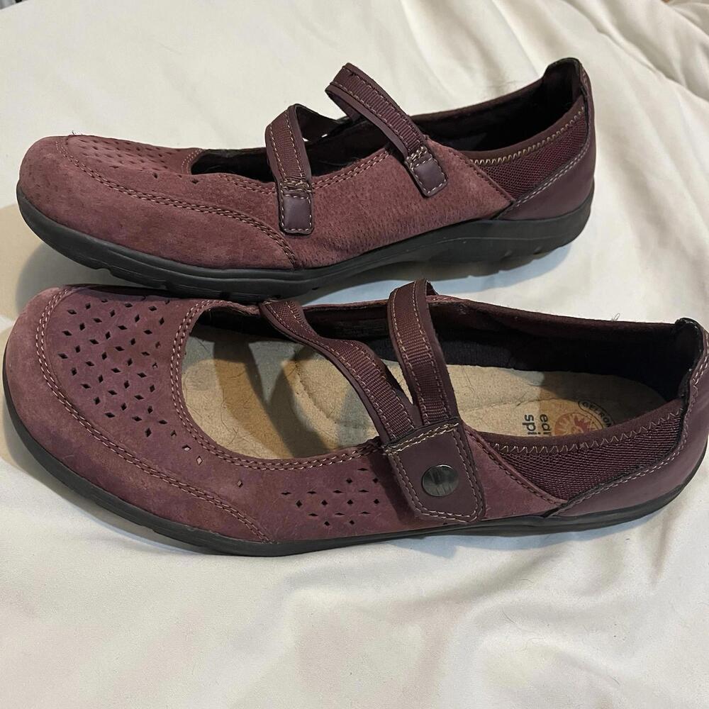 EARTH SPIRIT Mary Jane Shoes Closed Toe GELRON Soles Maroon Womens Sz 11